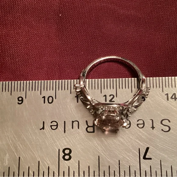 Pink Stone Silver Ring - Picture 12 of 13